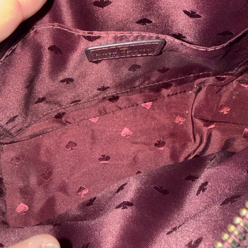 Kate Spade New York Burgundy Leather Crossbody Bag NWOT Adjustable Strap 💼 💜❤️ - Picture 4 of 8